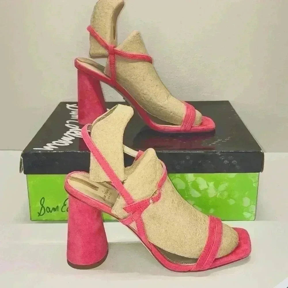 Sam Edelman kit Dahlia pink square toe slingback size 6.5 nwob - Picture 2 of 10